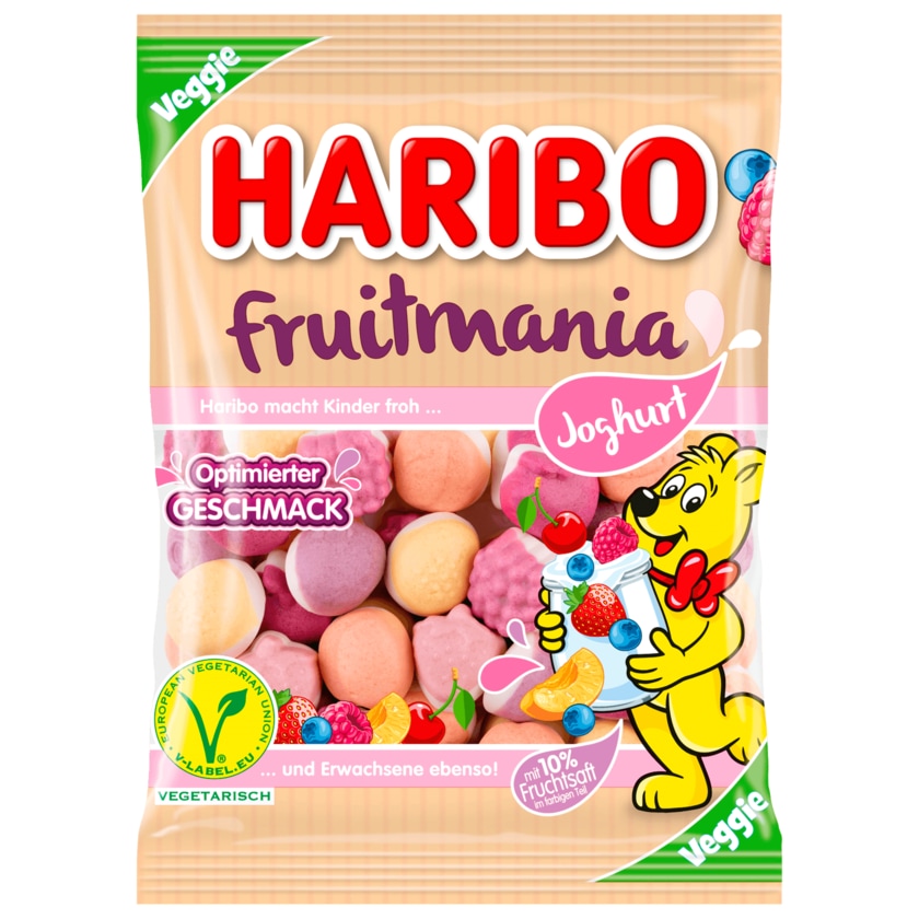 Haribo Fruchtgummi Fruitmania Joghurt Vegetarisch 160g